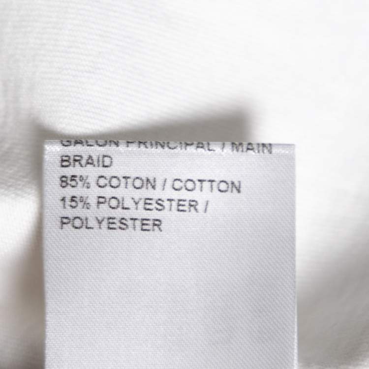 Pre Owned Chloe White Cotton & Silk Lace Trimmed Top S