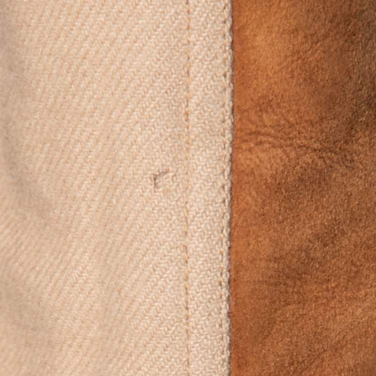 Pre Owned Chloe Off White Suede and Shearling Reversible Jacket S