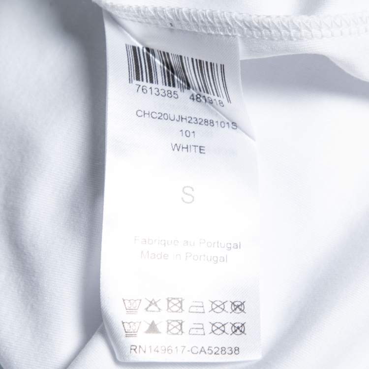 Pre Owned Chloe White Cotton Grace Print Crew Neck Top S