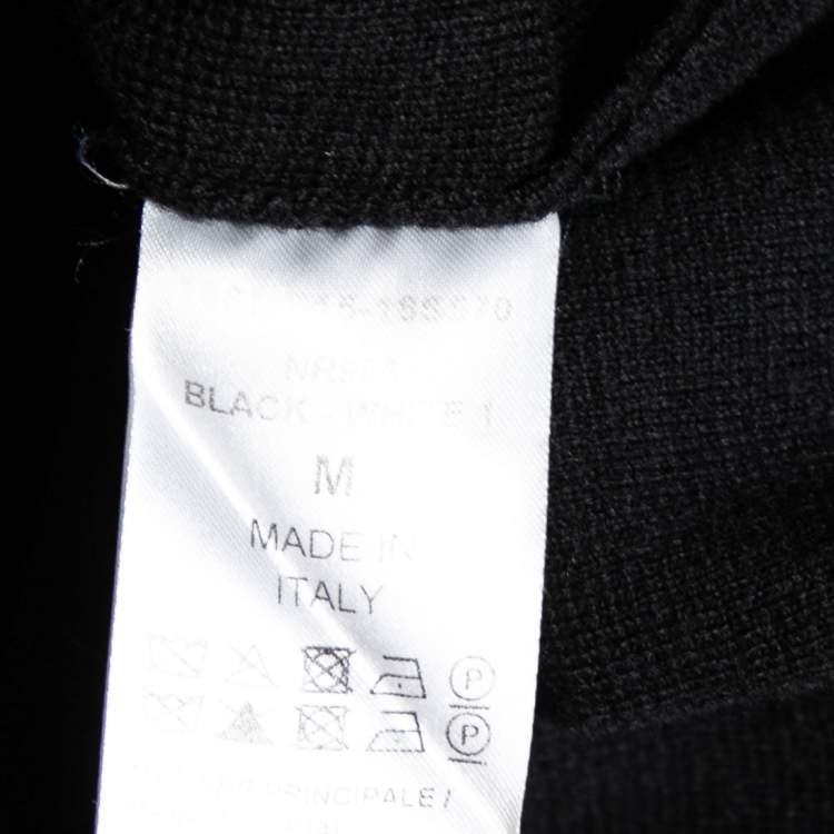 مملوكة مسبقًا Chloe Black and White Logo Knit Crew Neck Sweater M