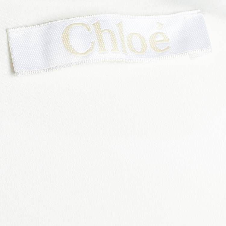 Pre Owned Chloe Off-White Crepe Embellished Sleeveless Blouse M