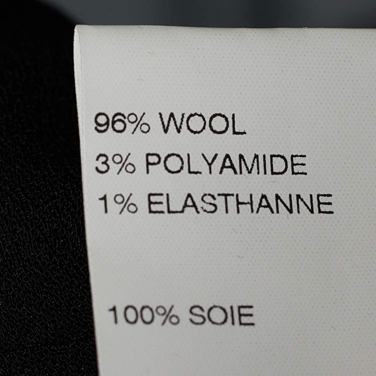 Pre Owned Chloe Black Crepe Wool Scalloped Crop Jacket S