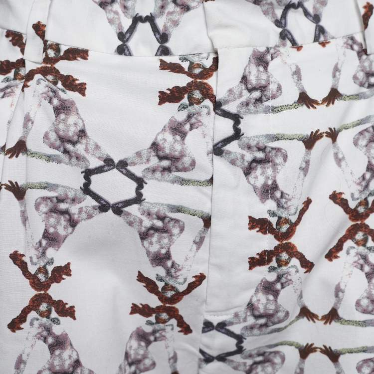 Pre Owned Chloe White Printed Cotton Shorts M