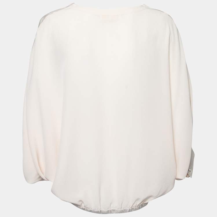 مملوكة مسبقًا Chloe Light Beige Silk Blouse L