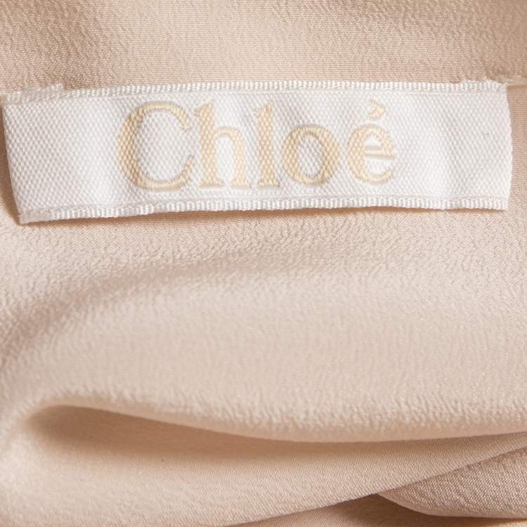 مملوكة مسبقًا Chloe Light Beige Silk Blouse L