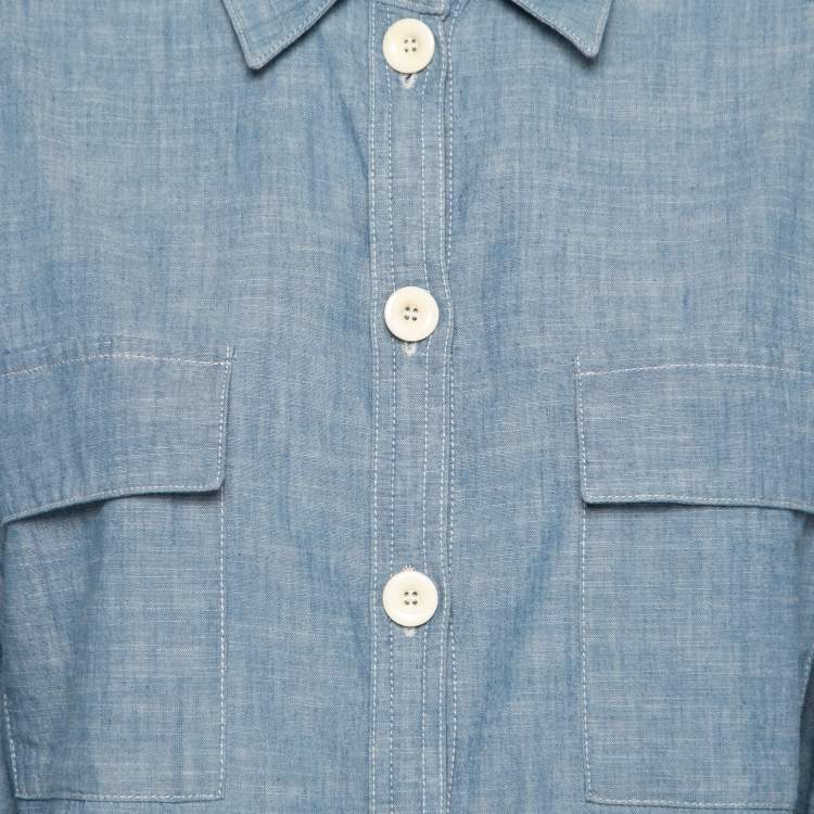 مملوكة مسبقًا Chloe Paloma Blue Chambray Tie-Front Shirt S