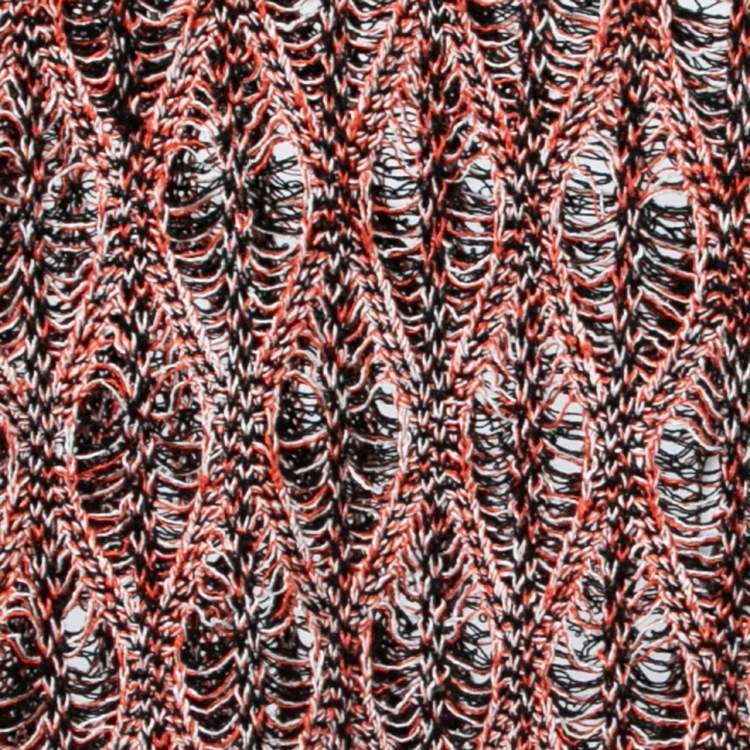 Pre Owned Chloe Orange Multicolor Knit Mini Dress S