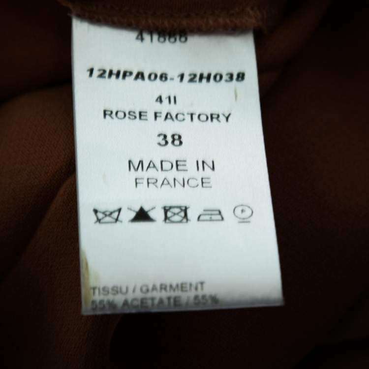 Pre Owned Chloe Light Brown Crepe Straight Leg Trousers M