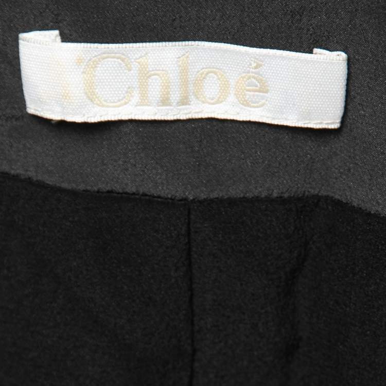 Pre Owned Chloe Grey Rhinestone-Embellished Silk Jacket M