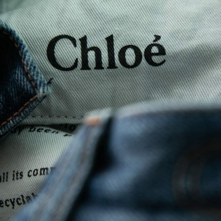 Pre Owned Chloe Blue Denim Straight-Leg Semeru Jeans M Waist 29"