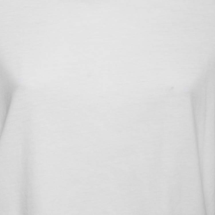 Pre Owned Chloe White Cotton Ruffled Sleeve Round Neck Top XL