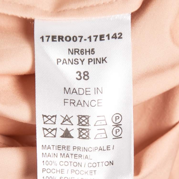 Pre Owned Chloe Light Pink Cotton Tie Bow Shoulder Detail Midi Dress M