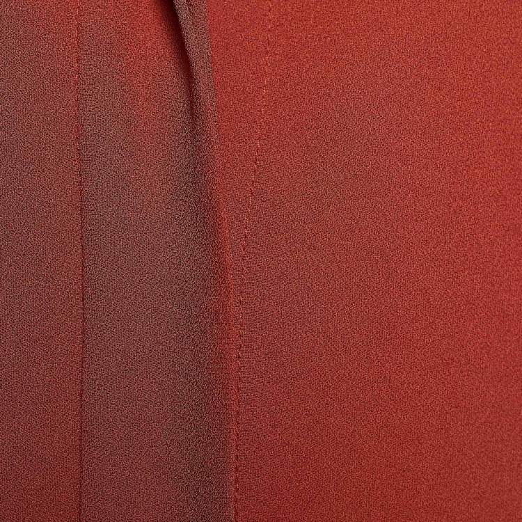 Pre Owned Chloé Brown Crepe Ruched Sleeve Blouse S
