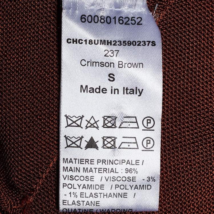 Pre Owned Chloé Crimson Brown Knit Slit Detail Maxi Vest S
