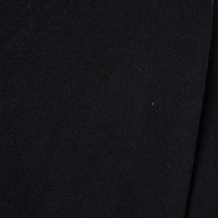 Pre Owned Chloe Black Wool & Cotton Pleated Detail Maxi Skirt M