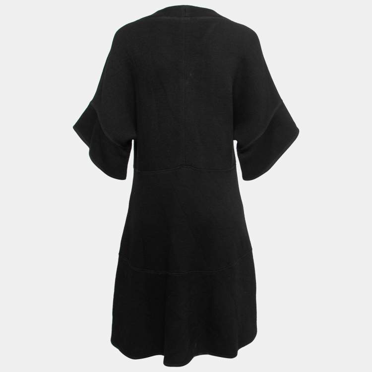 Pre Owned Chloe Black Knit V-Neck Midi Dress L