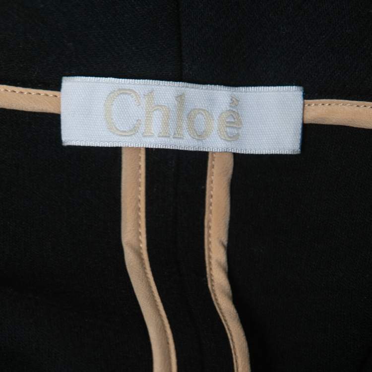 Pre Owned Chloe Black Knit V-Neck Midi Dress L
