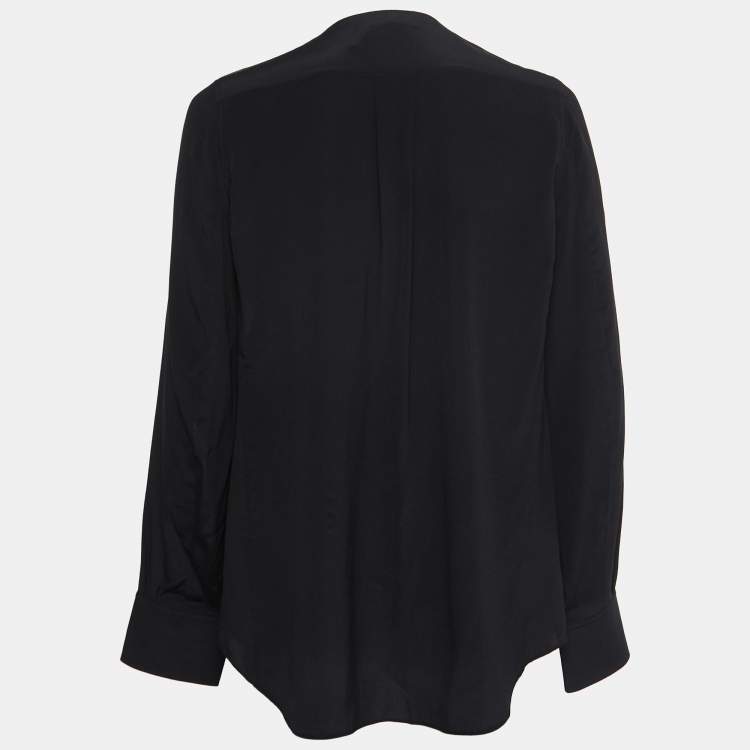 Pre Owned Chloe Black Silk Double Breasted Top M