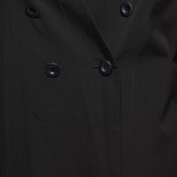 مملوكة مسبقًا Chloe Black Cotton Double Breasted Blouse M