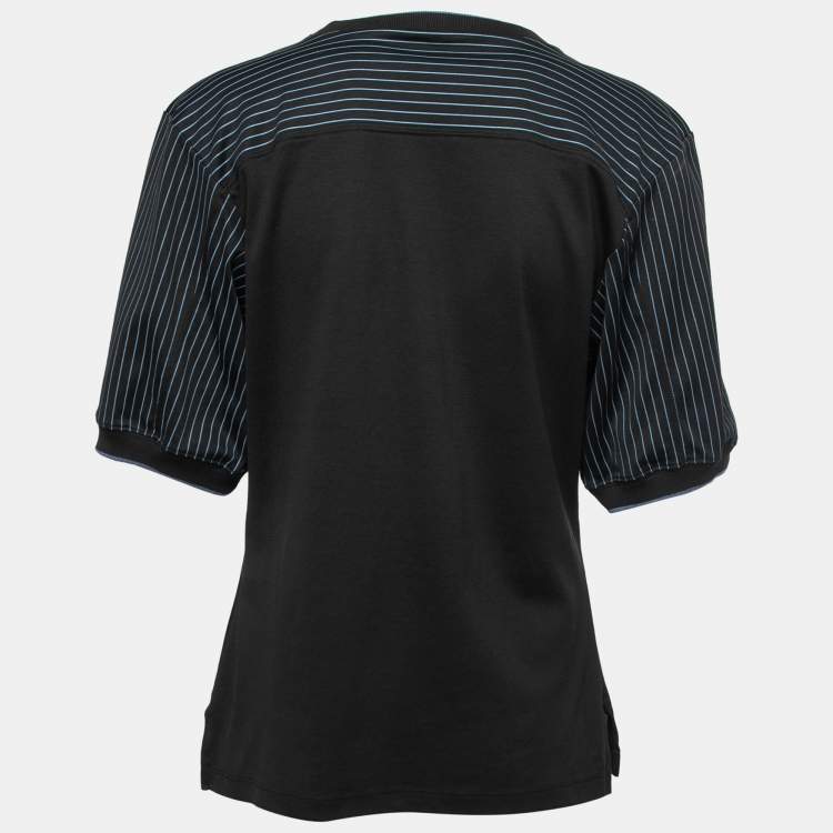 Pre Owned Chloe Black By The Grace Of Our Bodies Print Cotton Crew Neck Top L
