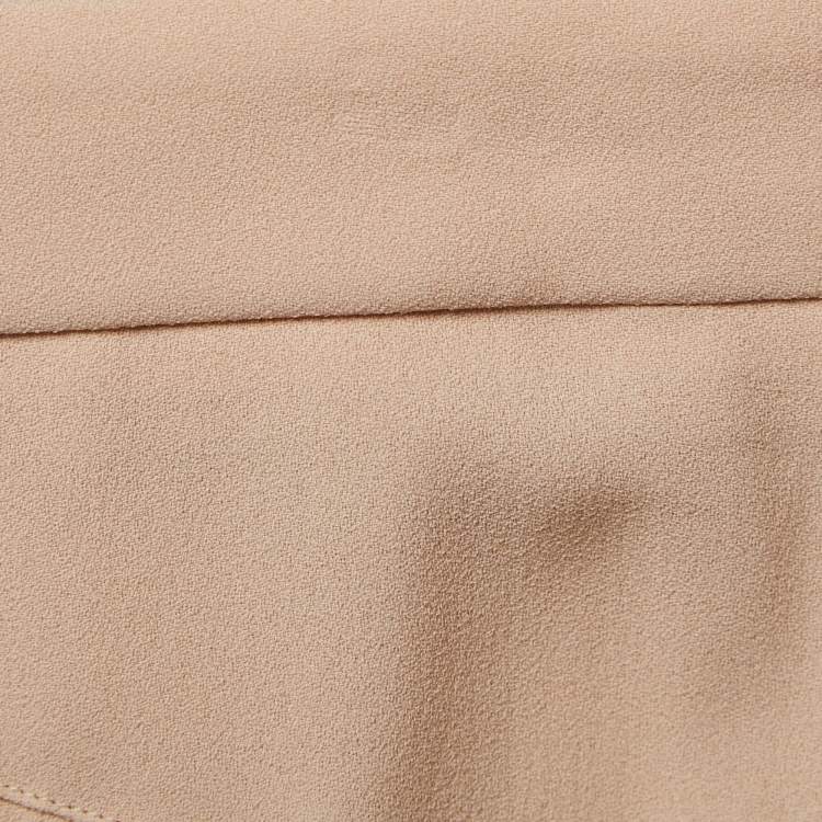 Pre Owned Chloe Beige Crepe Front Pleated Trousers M