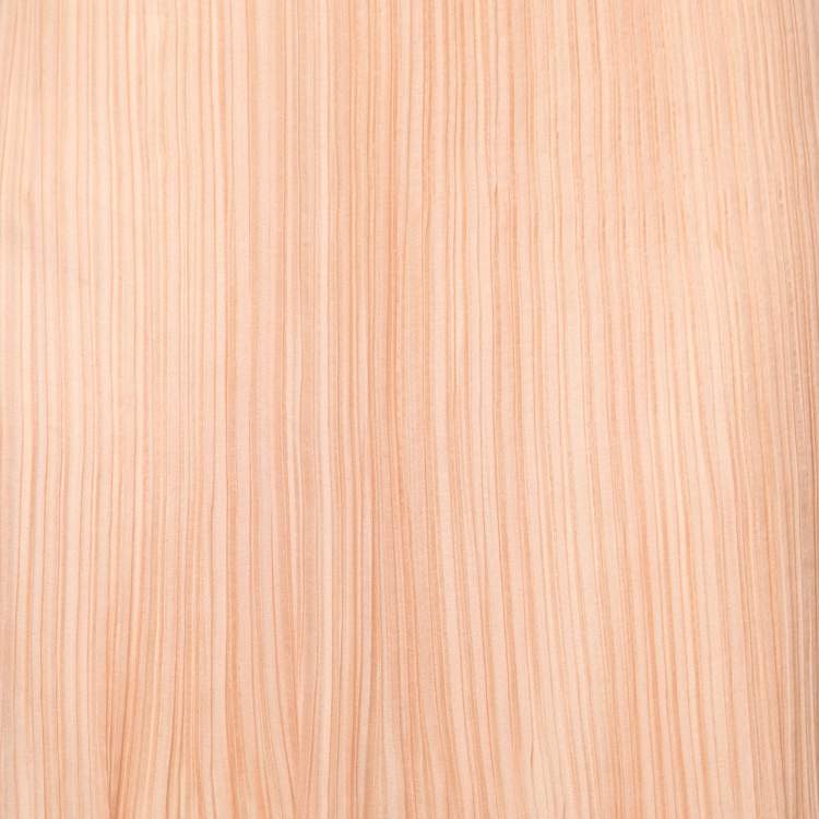 Pre Owned Chloe Peach Beige Plisse Chiffon Maxi Skirt M