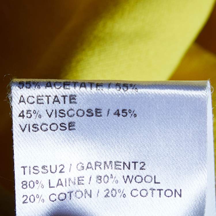 Pre Owned Chloe Yellow Crepe Lace Overlay Mini Skirt S