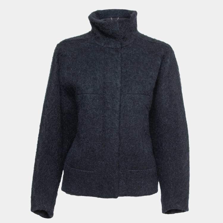 Pre Owned Chloe Dark Blue Wool & Alpaca Zip-Up Jacket S