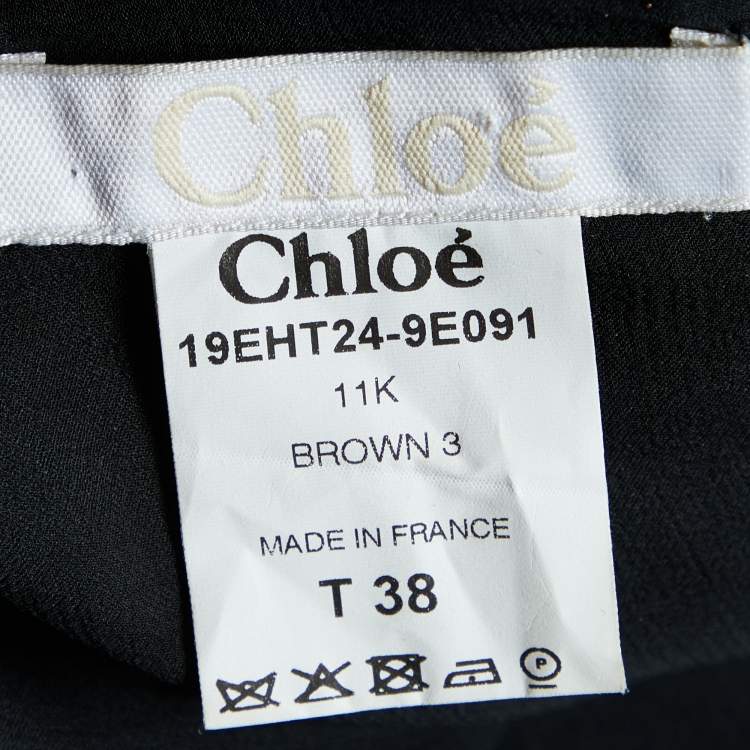 Pre Owned Chloe Metallic Brown Lame Patch Pocket Detail Sleeveless Tank Top M