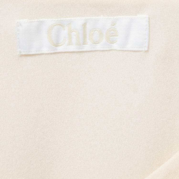 Pre Owned Chloe Skin Pink Silk Chiffon Button Front Blouse M