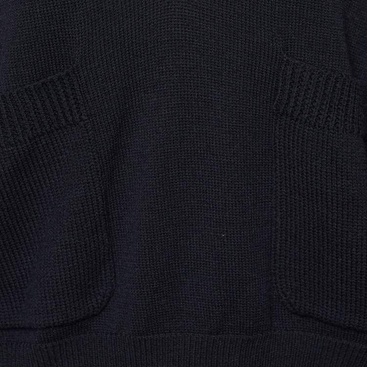 Pre Owned Chloe Navy Blue Wool Knit Cropped Sweater M