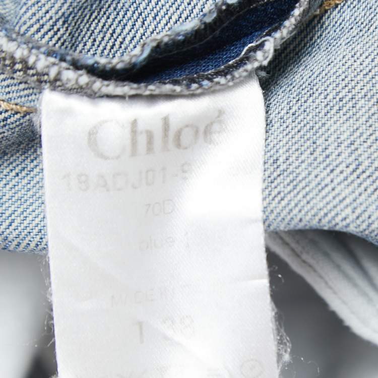 Pre Owned Chloe Blue Denim Belted Mini Skirt M