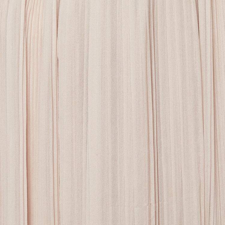 Pre Owned Chloe Pink Silk Chiffon Pleated Midi Skirt S