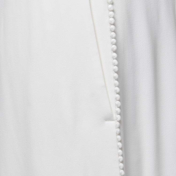 مملوكة مسبقًا Chloe White Crepe Straight Fit Pants L