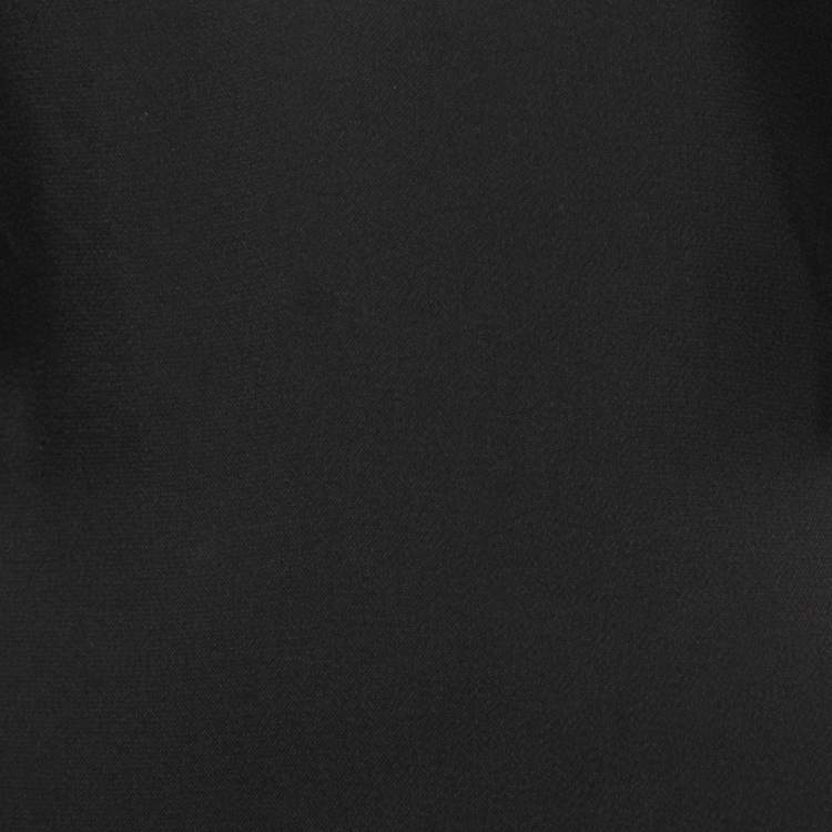 Pre Owned Chloe Black Crepe & Silk Chiffon V-Neck Full Sleeve A-Line Midi Dress M