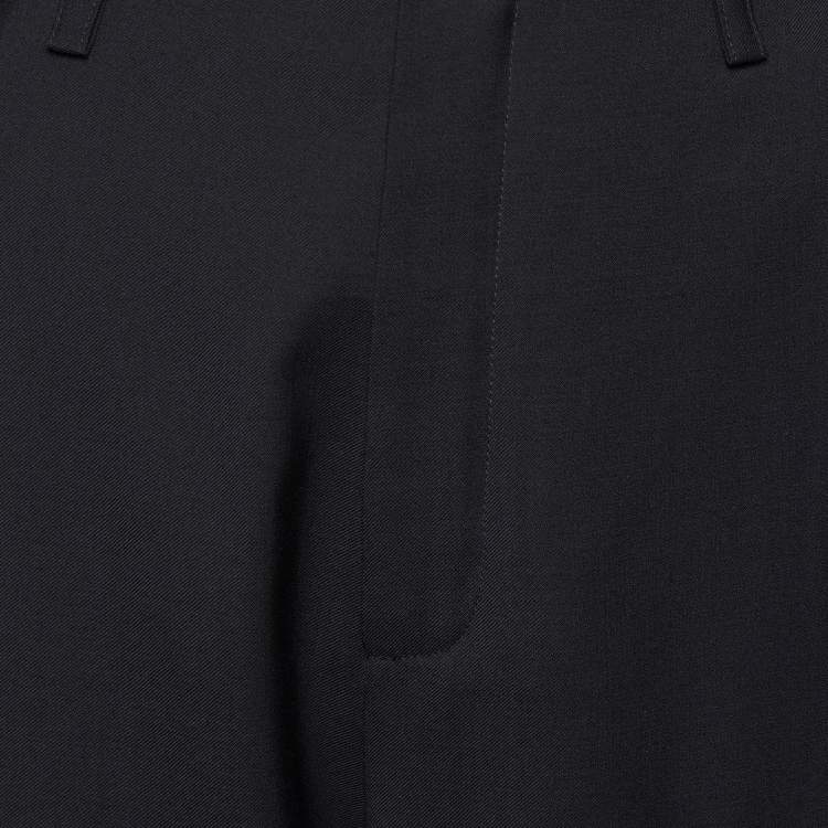 Pre Owned Chloe Black Wool Drawstring Detail Parallel Pants S