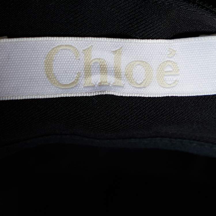Pre Owned Chloe Black Wool Drawstring Detail Parallel Pants S