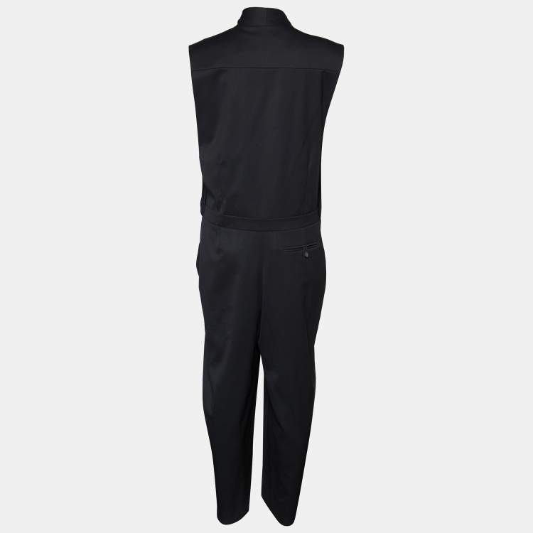 Pre Owned Chloe Black Wool Wrap Style Sleeveless Jumpsuit L
