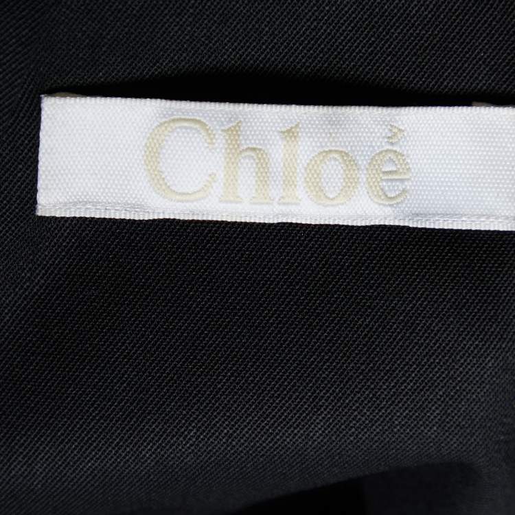 Pre Owned Chloe Black Wool Wrap Style Sleeveless Jumpsuit L