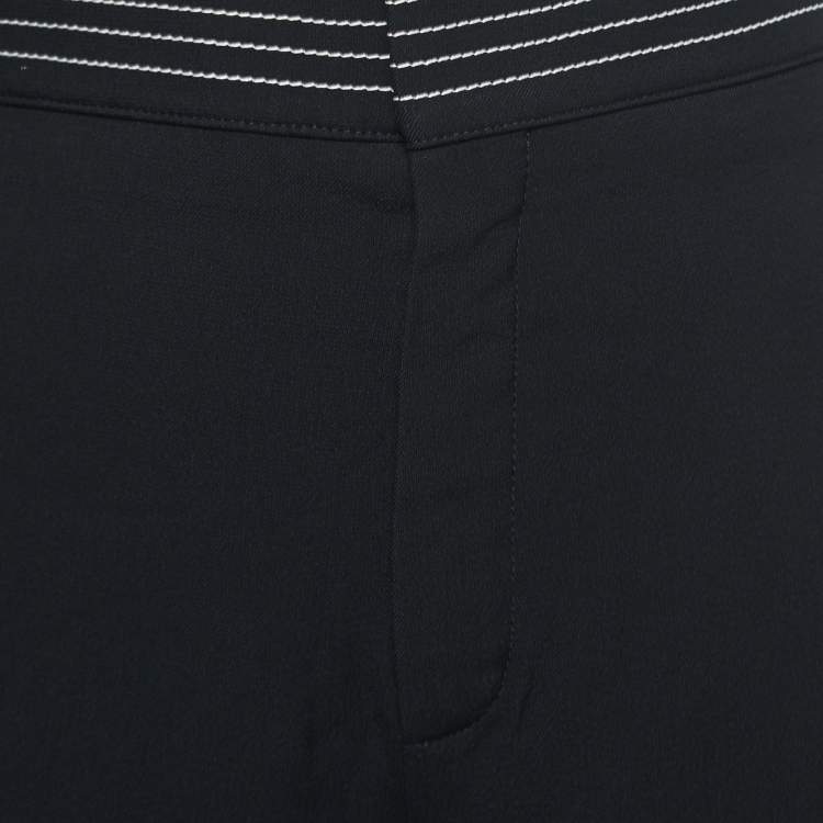 Pre Owned Chloe Black Crepe Side Stripe Detail Shorts M