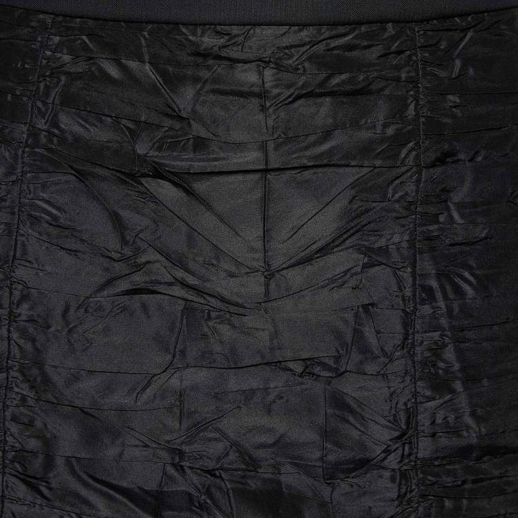 Pre Owned Chloe Black Silk Ruched Mini Skirt M