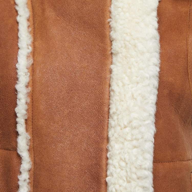 Pre Owned Chloe Brown/Cream Suede Reversible Vest M