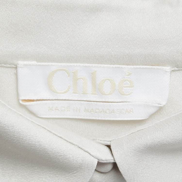 Pre Owned Chloe Grey Silk Button Front Shirt M