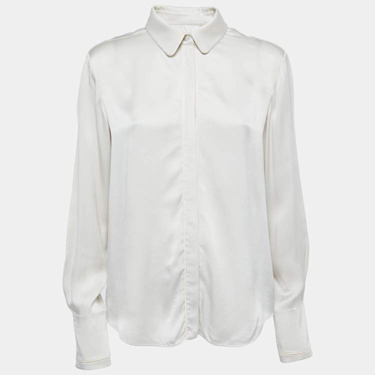 Pre Owned Chloe Grey Silk Button Front Shirt M