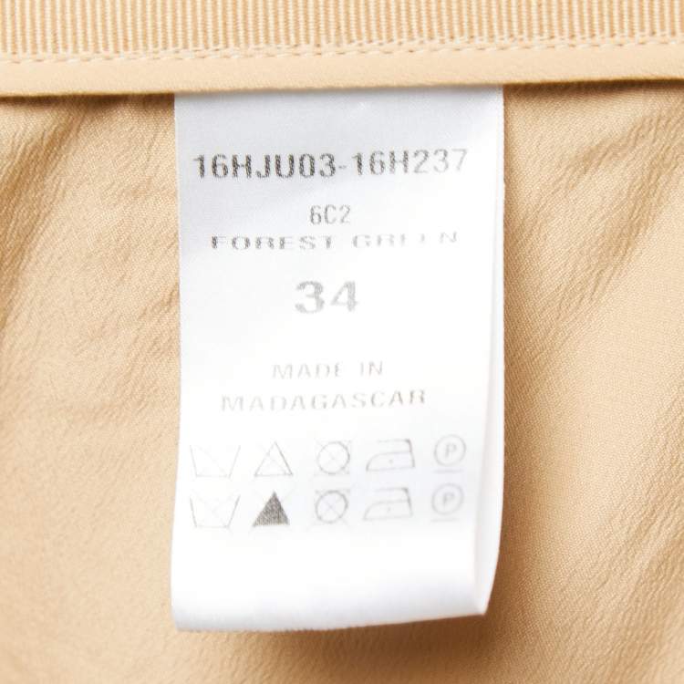 Pre Owned Chloe Dark Green Crepe Flared Knee Length Skirt S