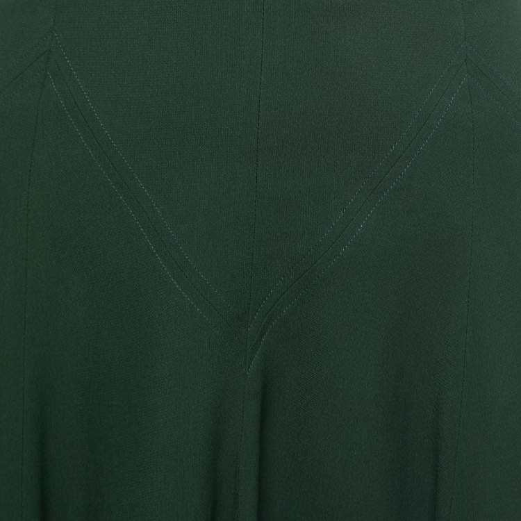 Pre Owned Chloe Dark Green Crepe Flared Knee Length Skirt S