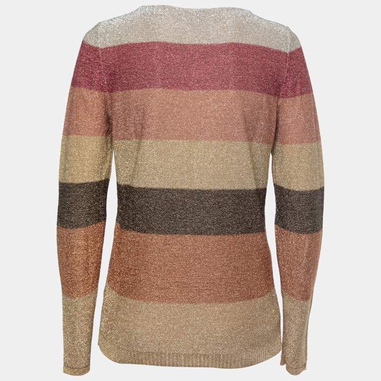 Pre Owned Chloe Multicolor Lurex Knit Long Sleeve Top L