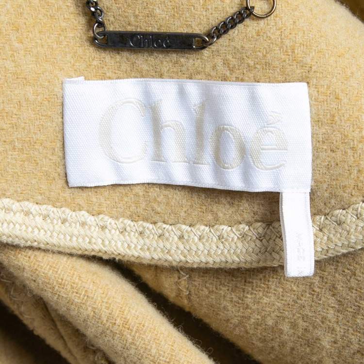 Pre Owned Chloe Beige Wool Wide Sleeve Coat S