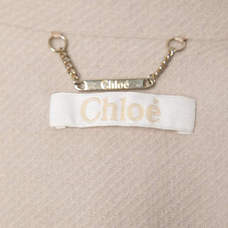 Pre Owned Chloe Light Grey Wool Coat M