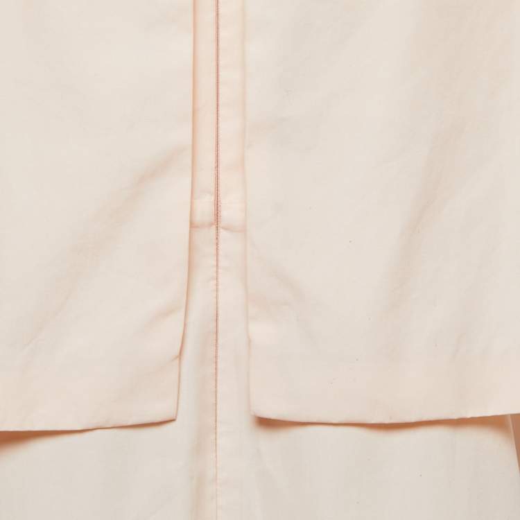 Pre Owned Chloe Pink Cotton Ruffle Overlay Detail Mini Dress M